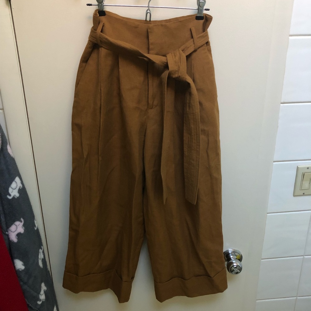 Me & City tan tie pant